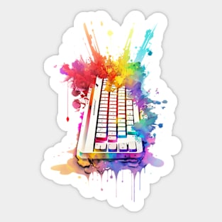 Colourful Keyboard - I love programming Sticker